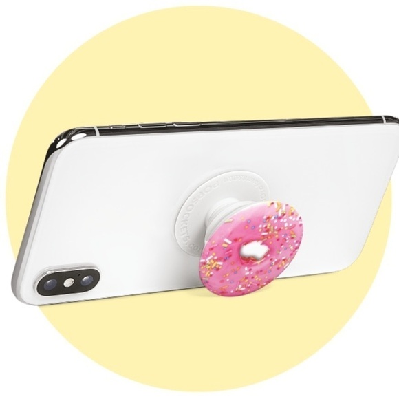 🏷️ 4/$25 NWT Pink Sprinkles Donut PopSocket Collapsible Grip Stand - Picture 2 of 9